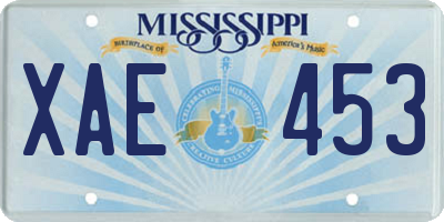 MS license plate XAE453