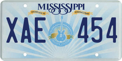 MS license plate XAE454