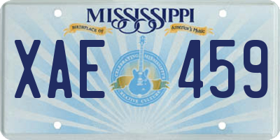 MS license plate XAE459