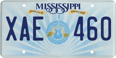 MS license plate XAE460