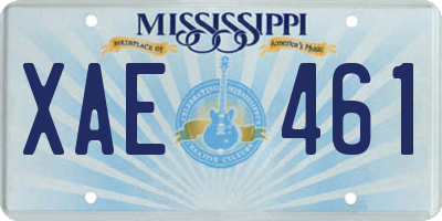 MS license plate XAE461