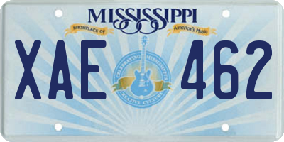 MS license plate XAE462