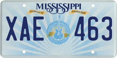 MS license plate XAE463