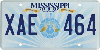 MS license plate XAE464