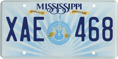 MS license plate XAE468