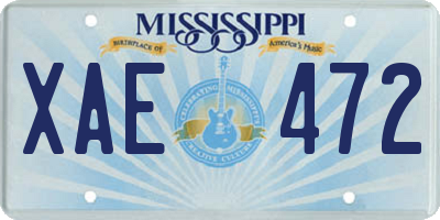 MS license plate XAE472