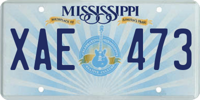 MS license plate XAE473