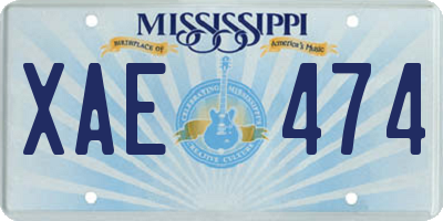MS license plate XAE474