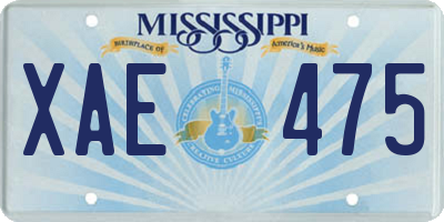 MS license plate XAE475