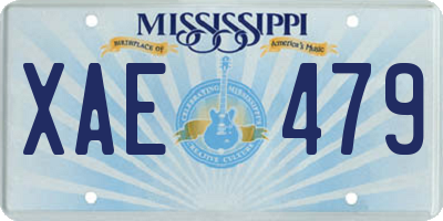 MS license plate XAE479