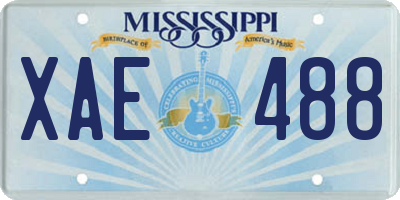MS license plate XAE488
