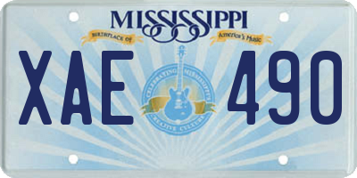 MS license plate XAE490
