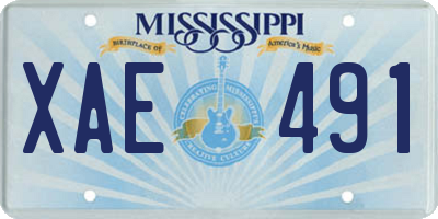 MS license plate XAE491