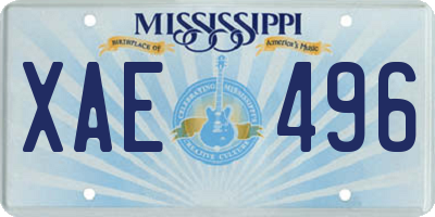 MS license plate XAE496