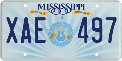 MS license plate XAE497