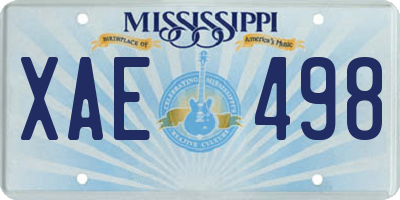MS license plate XAE498