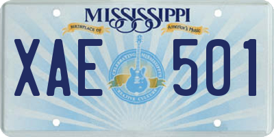 MS license plate XAE501