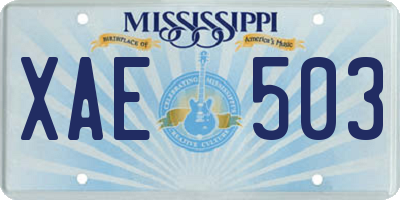 MS license plate XAE503