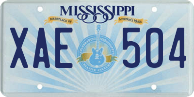MS license plate XAE504