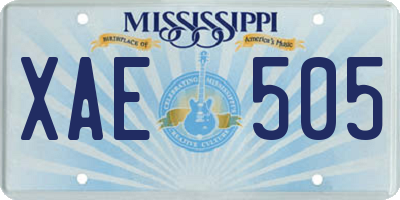 MS license plate XAE505