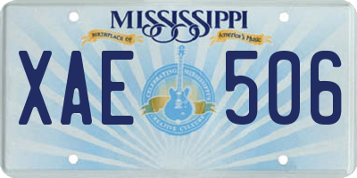 MS license plate XAE506