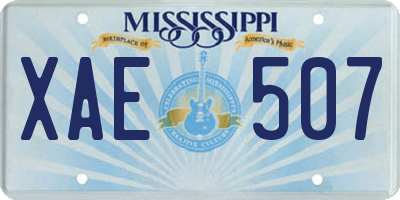 MS license plate XAE507