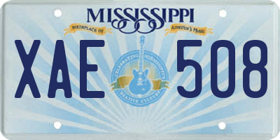 MS license plate XAE508