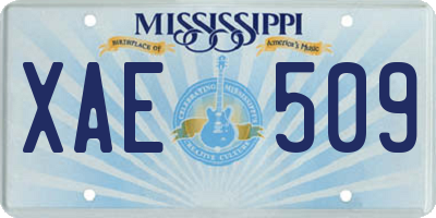 MS license plate XAE509