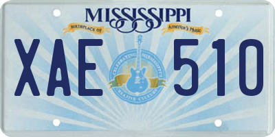 MS license plate XAE510