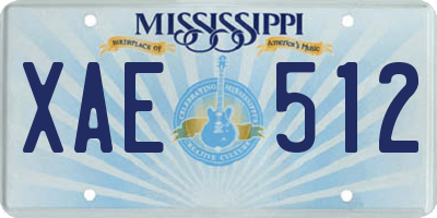 MS license plate XAE512