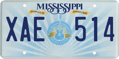 MS license plate XAE514
