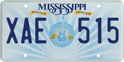 MS license plate XAE515