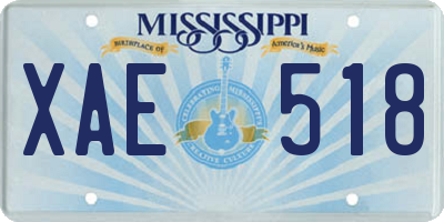 MS license plate XAE518