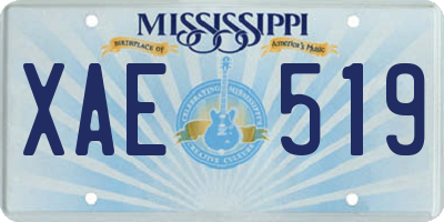 MS license plate XAE519