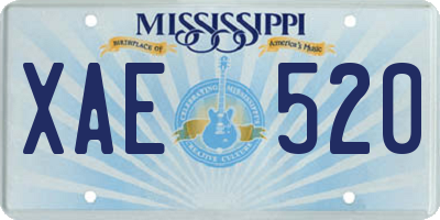 MS license plate XAE520