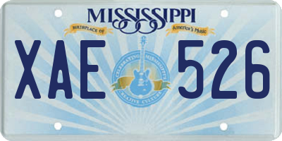 MS license plate XAE526