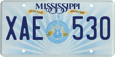 MS license plate XAE530