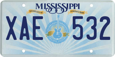 MS license plate XAE532