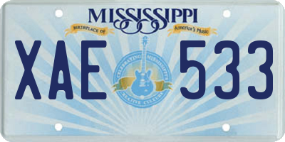 MS license plate XAE533