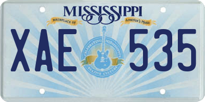 MS license plate XAE535