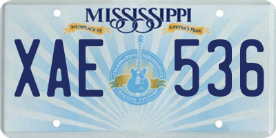 MS license plate XAE536