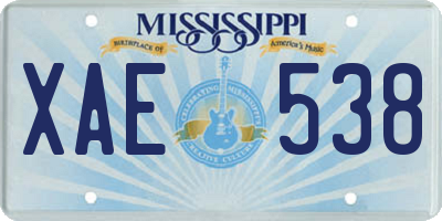 MS license plate XAE538