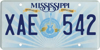 MS license plate XAE542