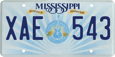 MS license plate XAE543