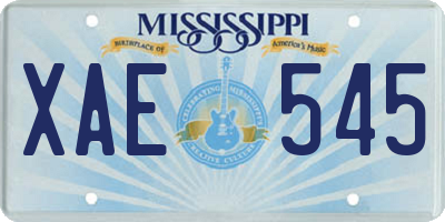 MS license plate XAE545
