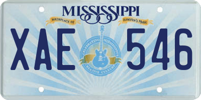 MS license plate XAE546