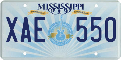 MS license plate XAE550