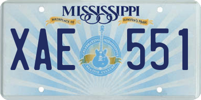 MS license plate XAE551