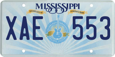 MS license plate XAE553