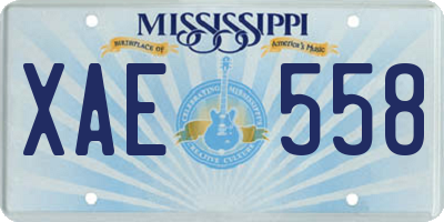MS license plate XAE558